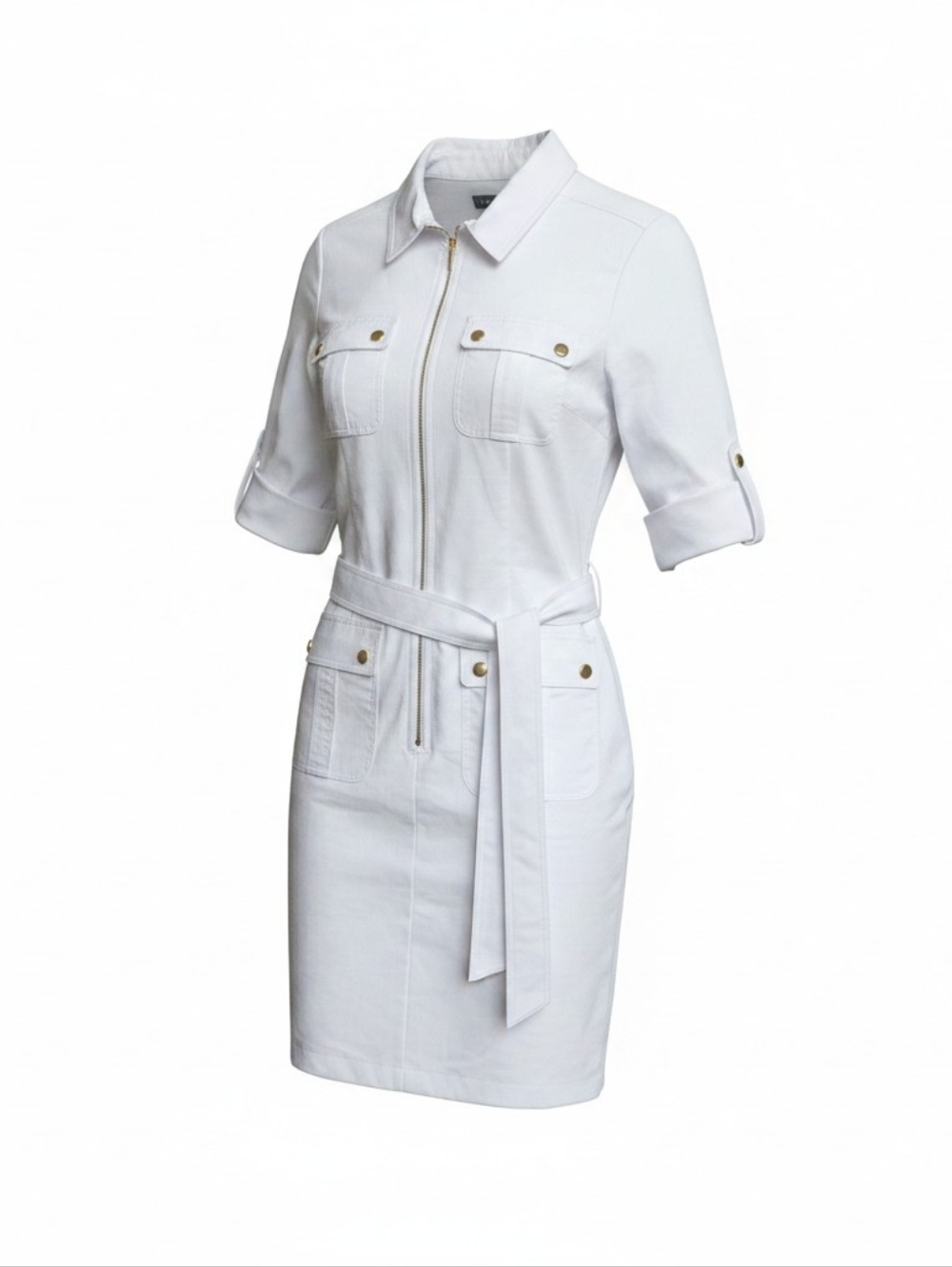 Sharagano White Denim  Dress